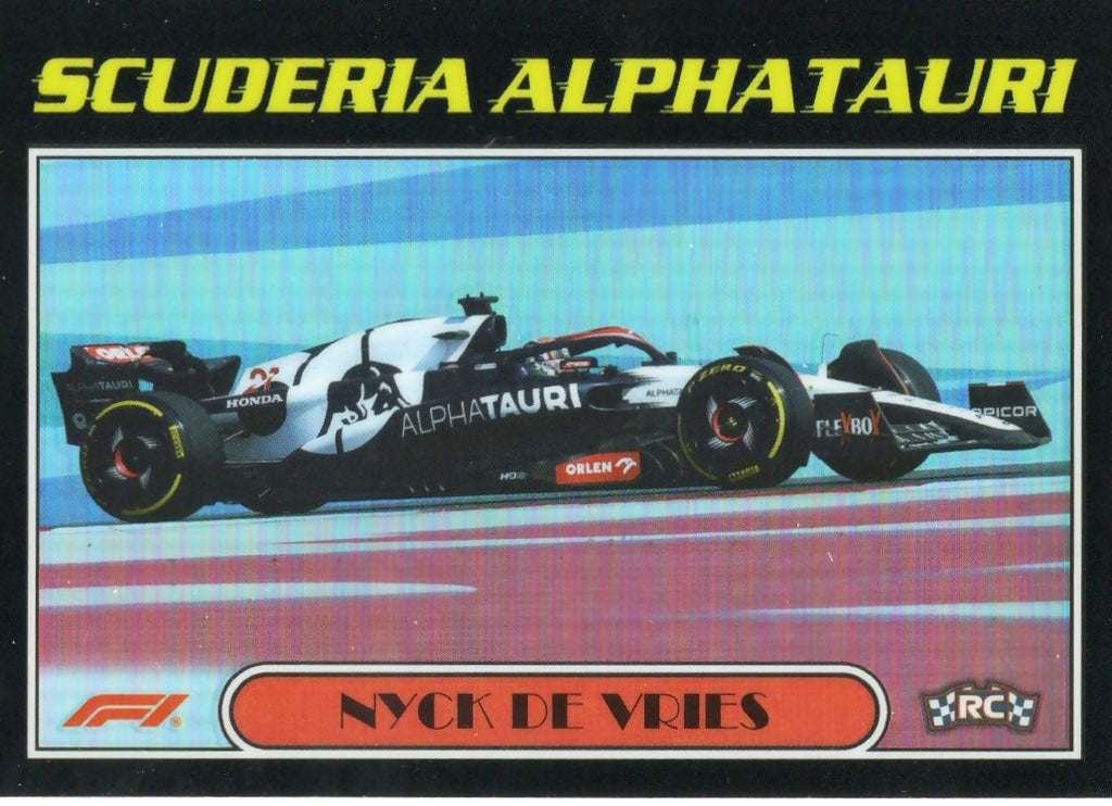 2023 Topps Chrome Formula 1 Autos of 1977 #AU77-NDV Nyck De Vries - Scuderia Alphatauri - A