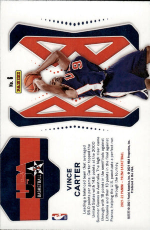 2021-22 Panini Prizm Basketball - USA Basketball # 6 Vince Carter - USA