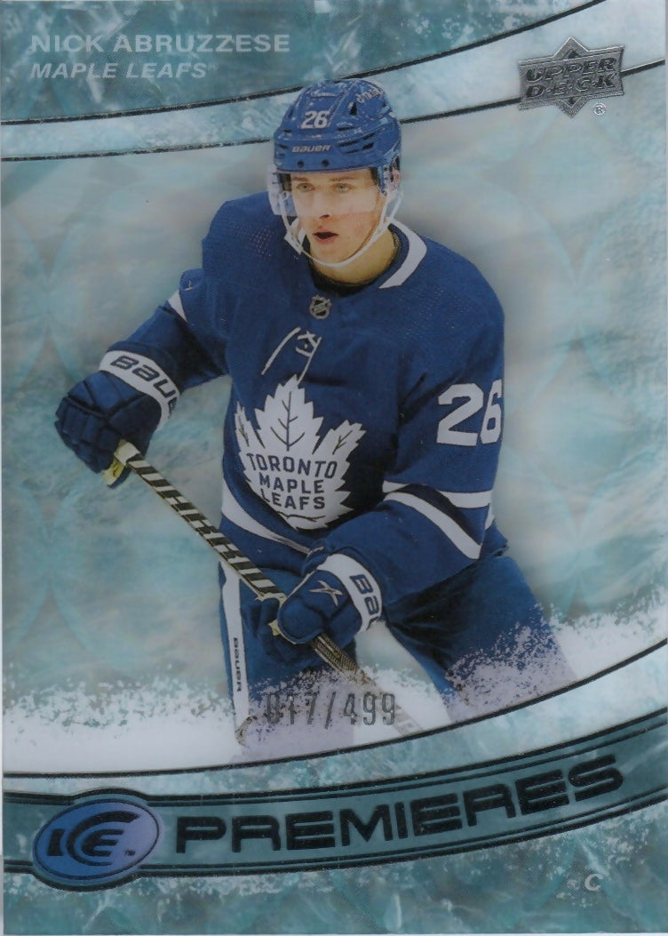 2022-23 Upper Deck Ice Hockey - Base - Ice Premiers /499 #215 Nick Abruzzese - Toronto Maple Leafs