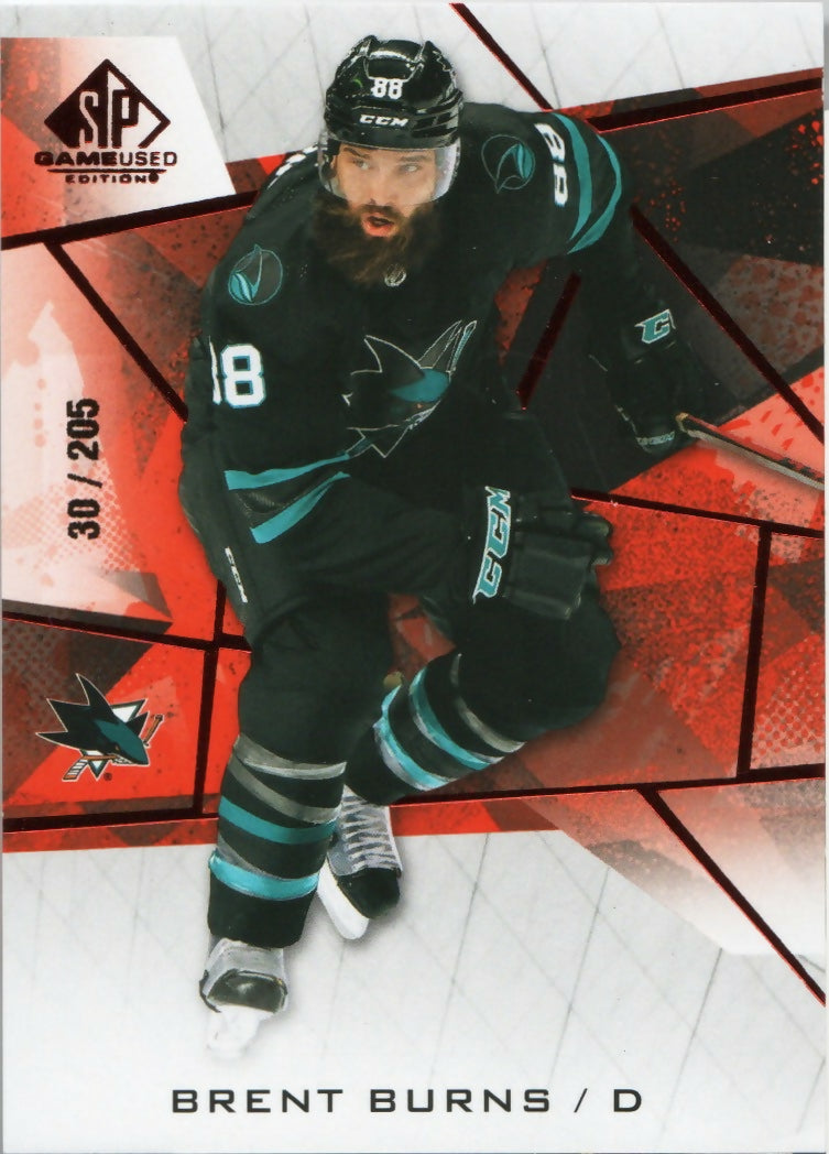 2021-22 Upper Deck SP Game Used Hockey - Base :205 #28 Brent Burns - San Jose Sharks - A