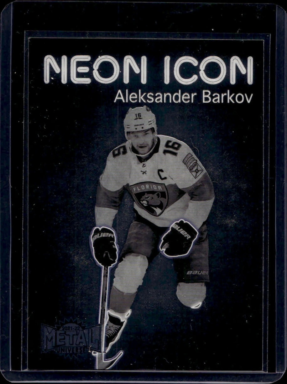 2021-22 Upper Deck Skybox Metal Universe - Neon Icon #NI-12 Aleksander Barkov - Florida Panthers - A