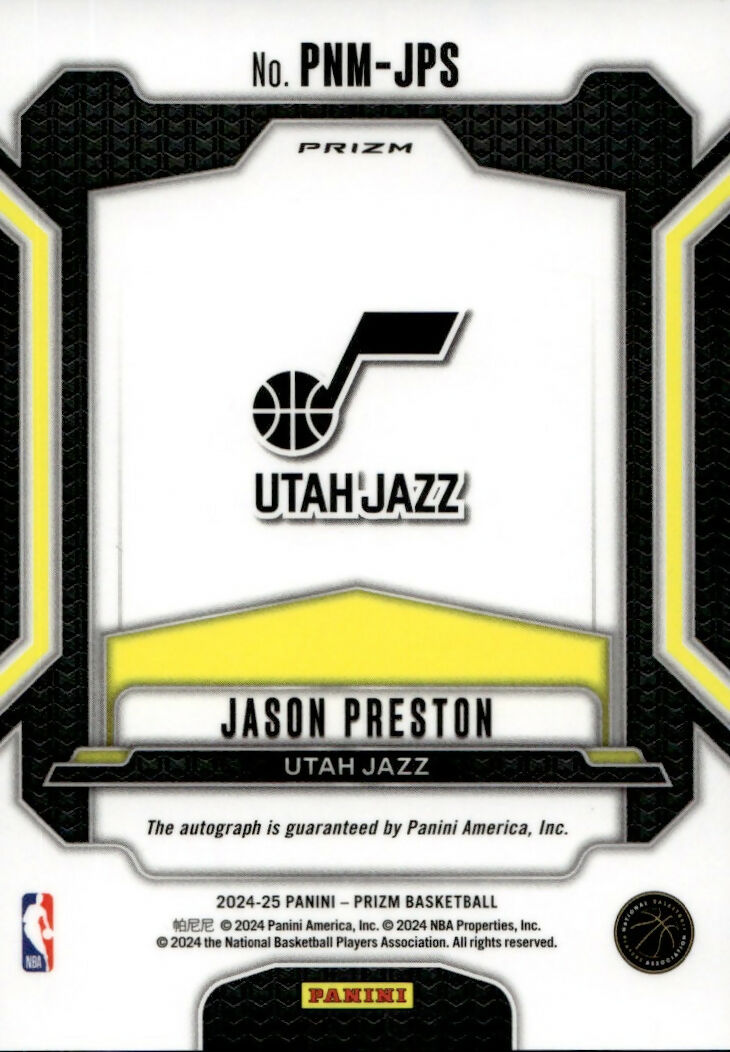 2024-25 Panini Prizm Basketball - Penmanship #PNM-JPS Jason Preston - Utah Jazz - B