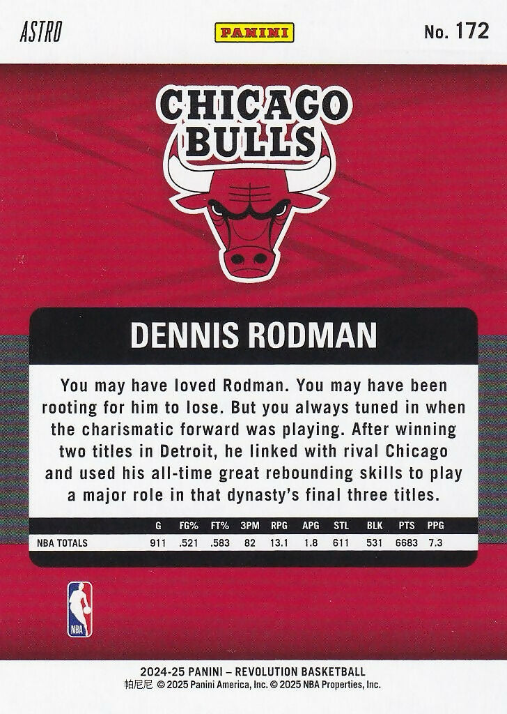 2024-25 Panini Revolution Astro #172 Dennis Rodman Chicago Bulls