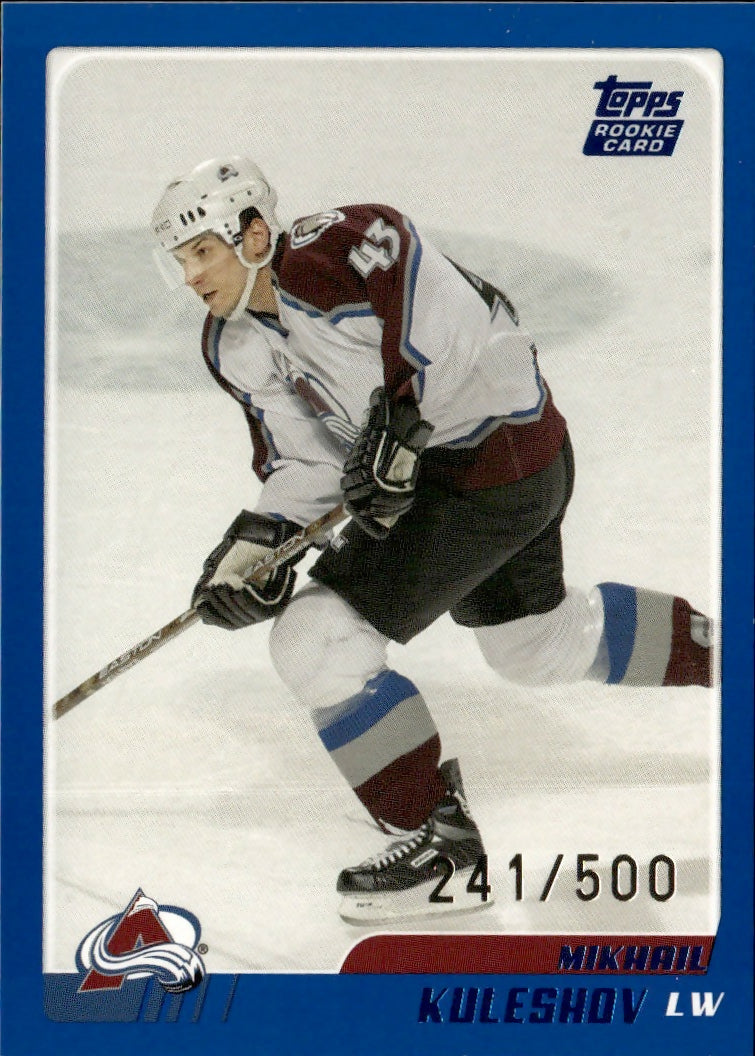 2003-04 Topps Traded - Base - Blue :500 #TT100 Mikhail Kuleshov - Colorado Avalanche - A