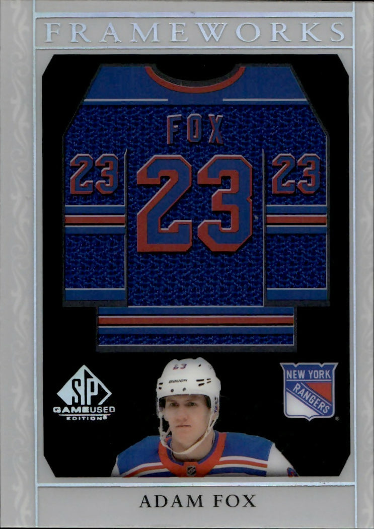 2021-22 Upper Deck SP Game Used Hockey - Frameworks #F-AF Adam Fox - New York Rangers - A