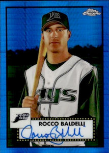 2021 Topps Chrome Platinum Anniversary #571 Rocco Baldelli Prism Blue /99 Auto