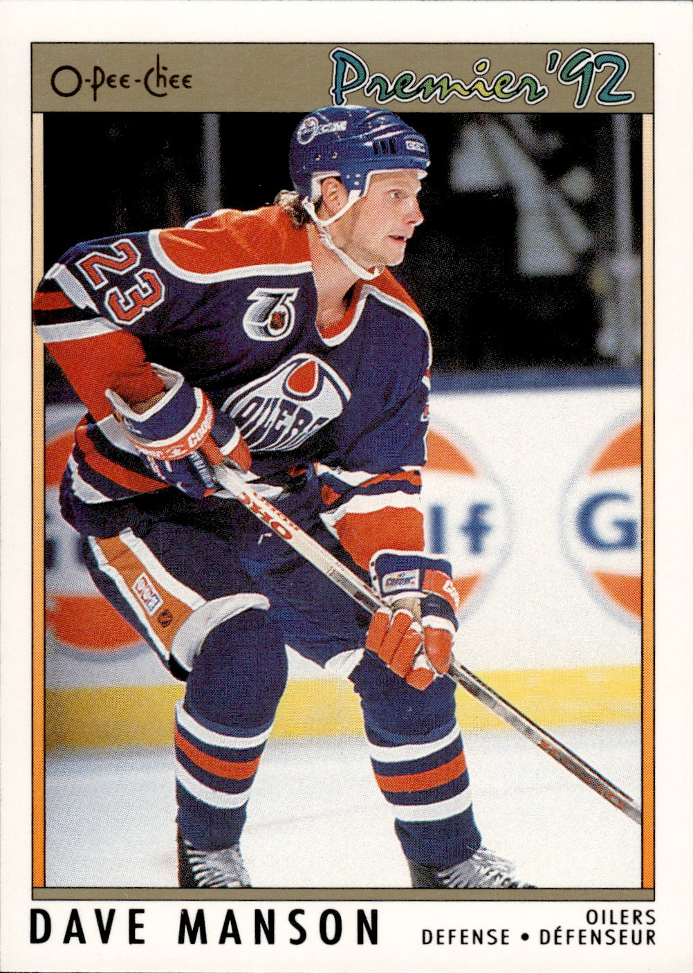 1991-92 O-Pee-Chee Hockey Premier #137 Dave Manson - Edmonton Oilers