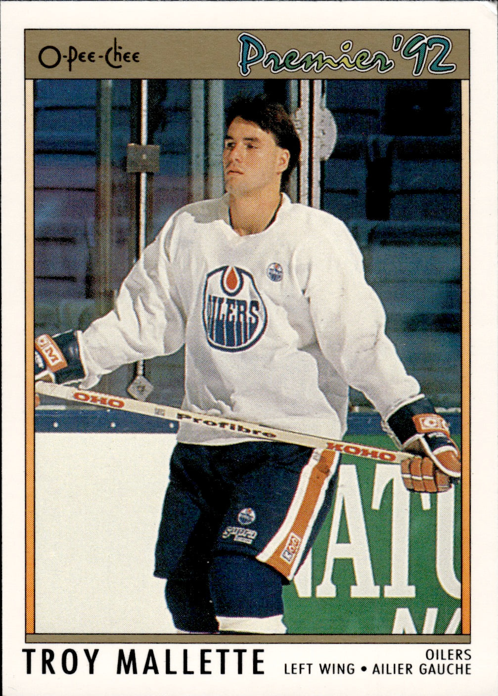 1991-92 O-Pee-Chee Hockey Premier #39 Troy Mallette - Edmonton Oilers