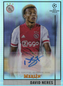 2020-21 Topps Merlin Collection Chrome UCL - Chrome Autographs #BCA-DN David Neres - AFC Ajax