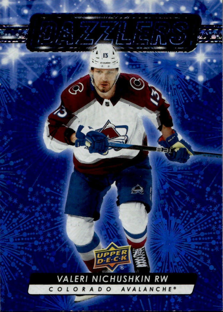 2023-24 Upper Deck Series 2 Hockey - Dazzlers - Blue #DZ-53 Valeri Nichushkin - Colorado Avalanche - A