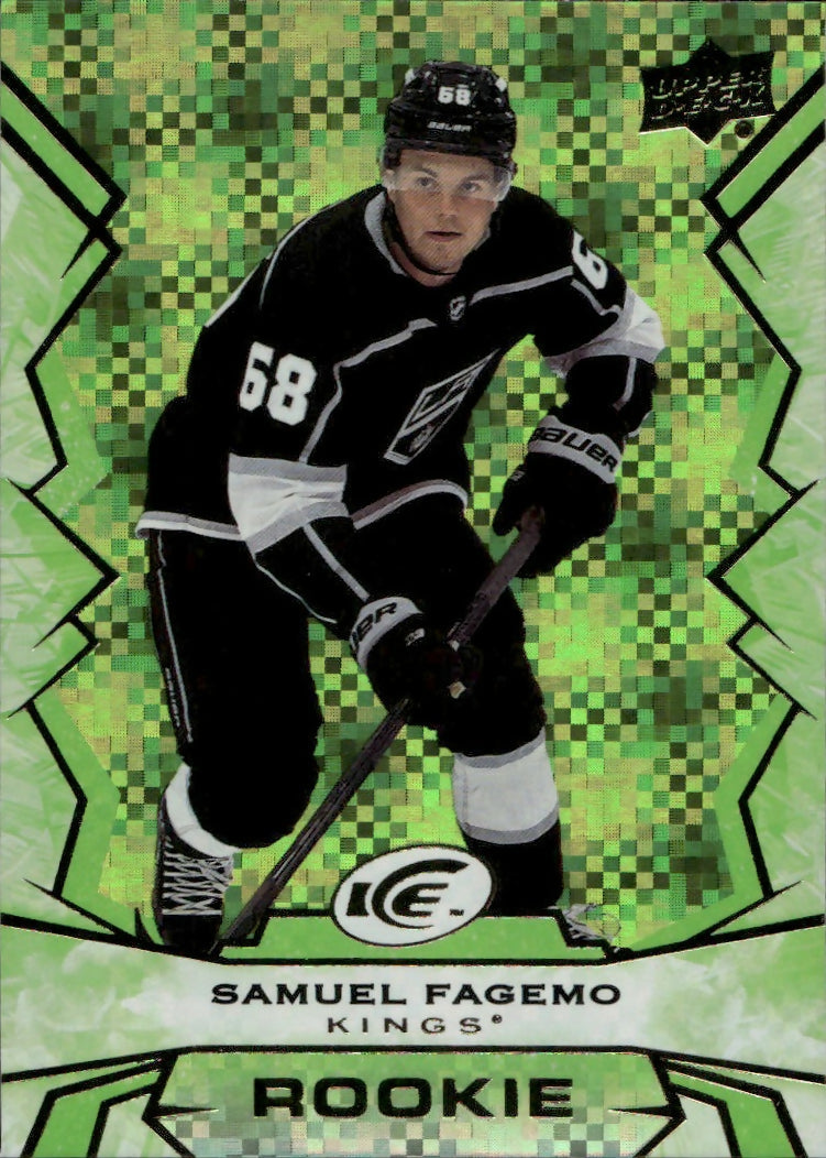 2022-23 Upper Deck Ice Hockey - Base - Rookie - Green #104 Samuel Fagemo - Los Angeles Kings - A