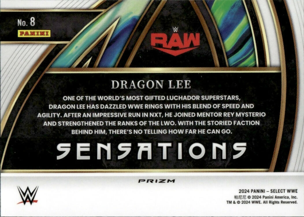2024 Panini Select WWE - Sensations - Prizm #8 Dragon Lee - B