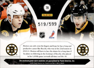 2010-11 Panini Luxury Suite Hockey Duel Jersey /599 #78 Nathan Horton/Mark Recchi - Boston Bruins