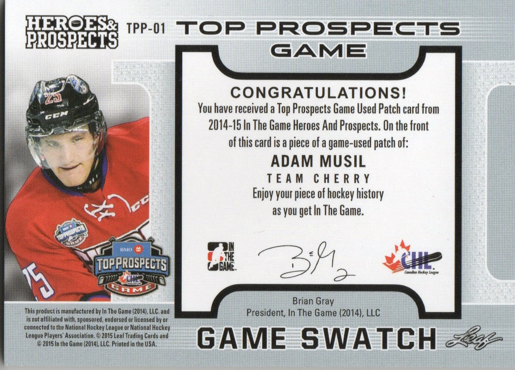 2014-15 In the Game Heroes & Prospects - Top Prospects /20 #TPP-01 Adam Musil - St. Louis Blues