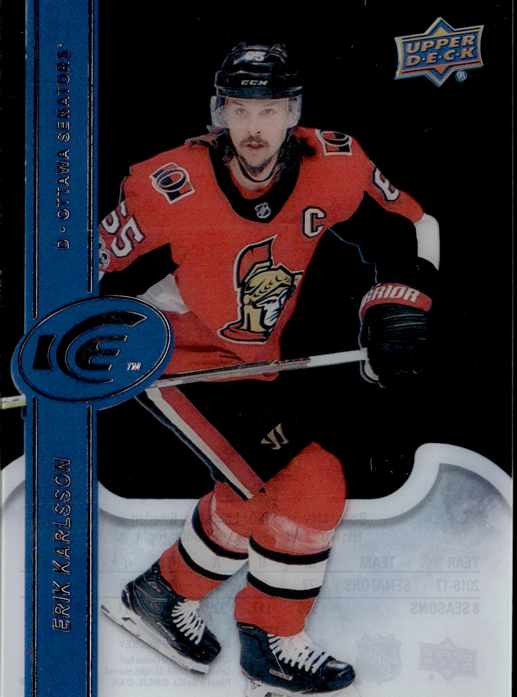 2017-18 Upper Deck Ice Hockey Base #16 Erik Karlsson - Ottawa Senators