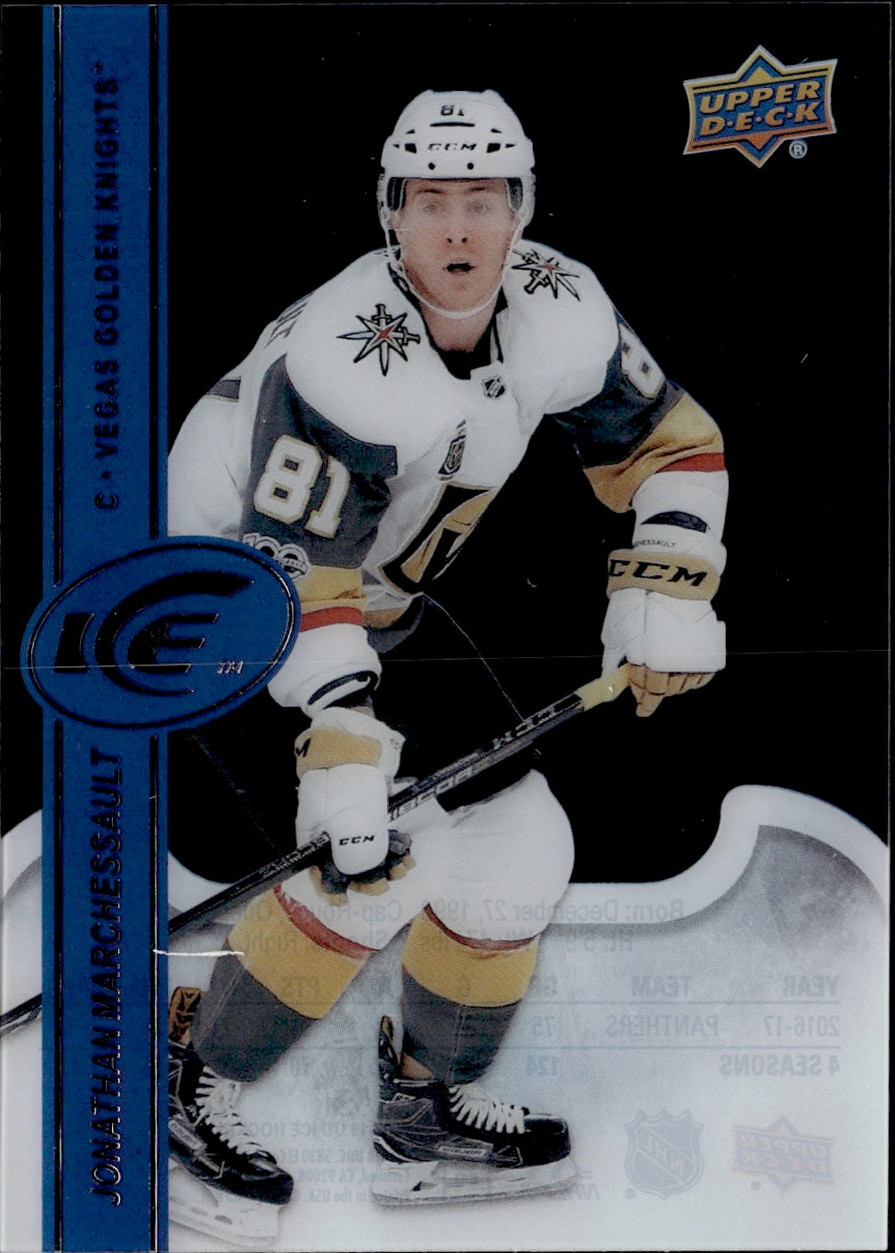 2017-18 Upper Deck Ice Hockey Base #52 Jonathan Marchessault - Vegas Golden Knights