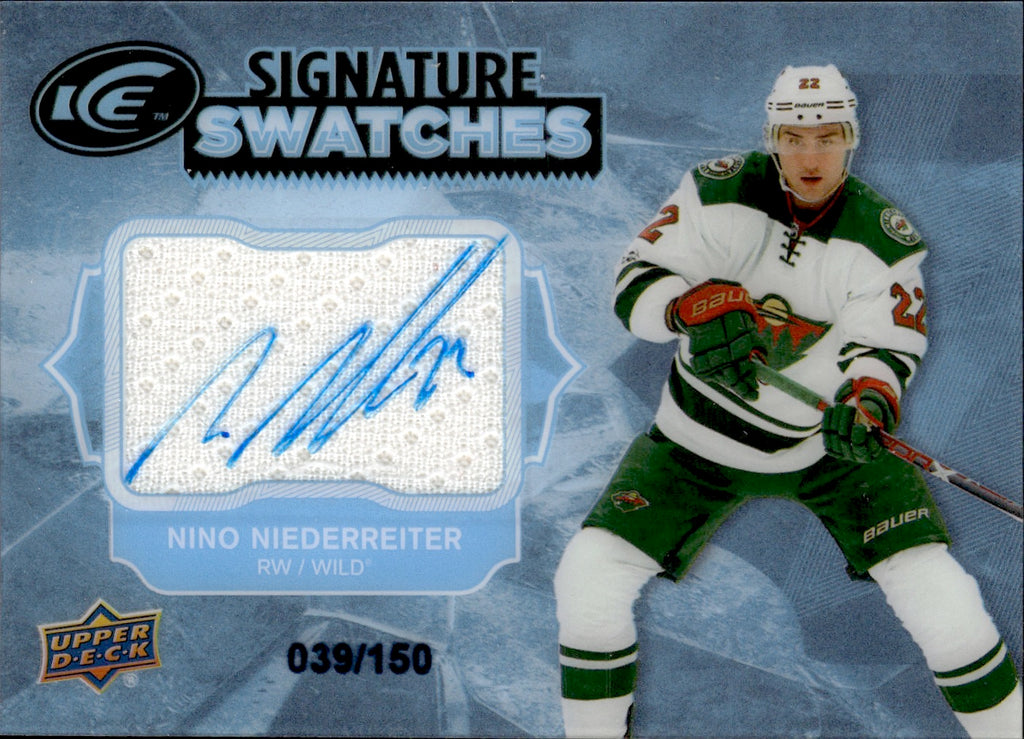 2017-18 Upper Deck Ice Hockey Signature Swatches /150 #SS-NN Nino Niederreiter - Minnisota Wild