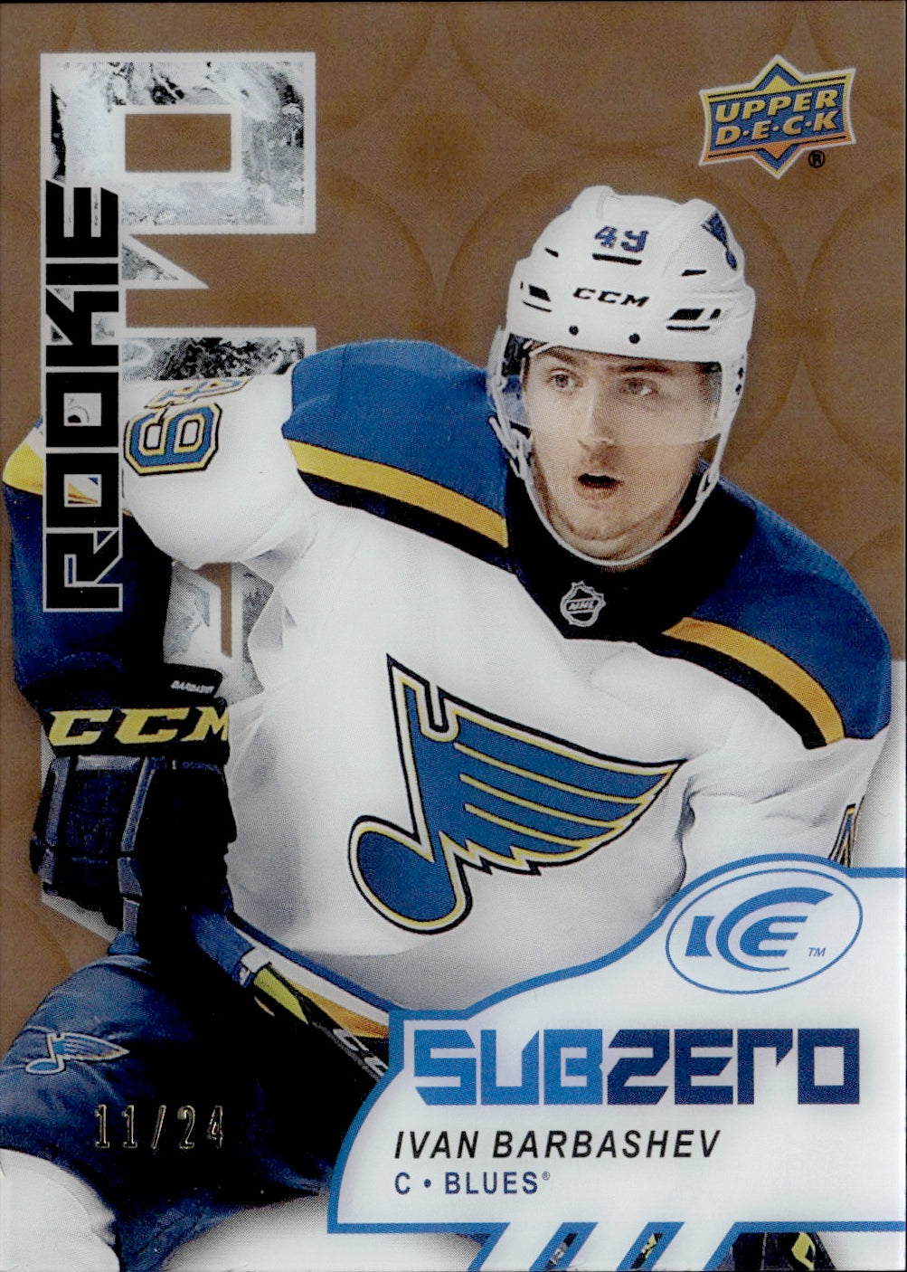 2017-18 Upper Deck Ice Hockey Sub Zero Rookie /24 #SZ-67 Ivan Barbashev - St Louis Blues