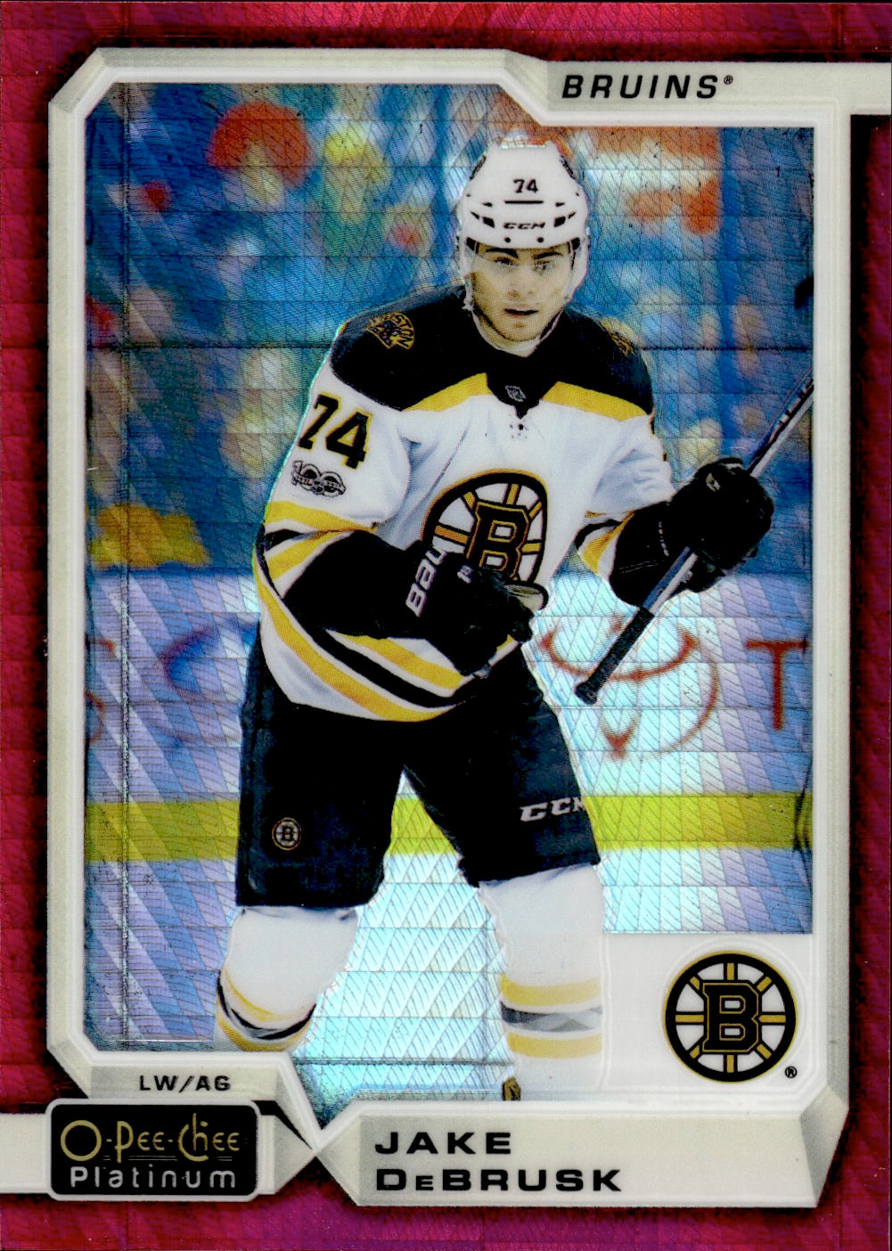 2018-19 O-Pee-Chee Platinum Hockey Red Prizm /199 #33 Jake Debrusk - Boston Bruins