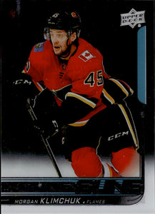 2018-19 Upper Deck Series 1 Hockey - Base - Young Guns - Clear Cut #204 Morgan Klimchuk - Calgary Flames