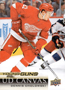 2018-19 Upper Deck Series 1 Hockey - Base - Young Guns Canvas #C117 Dennis Cholowski - Detroit Red Wings