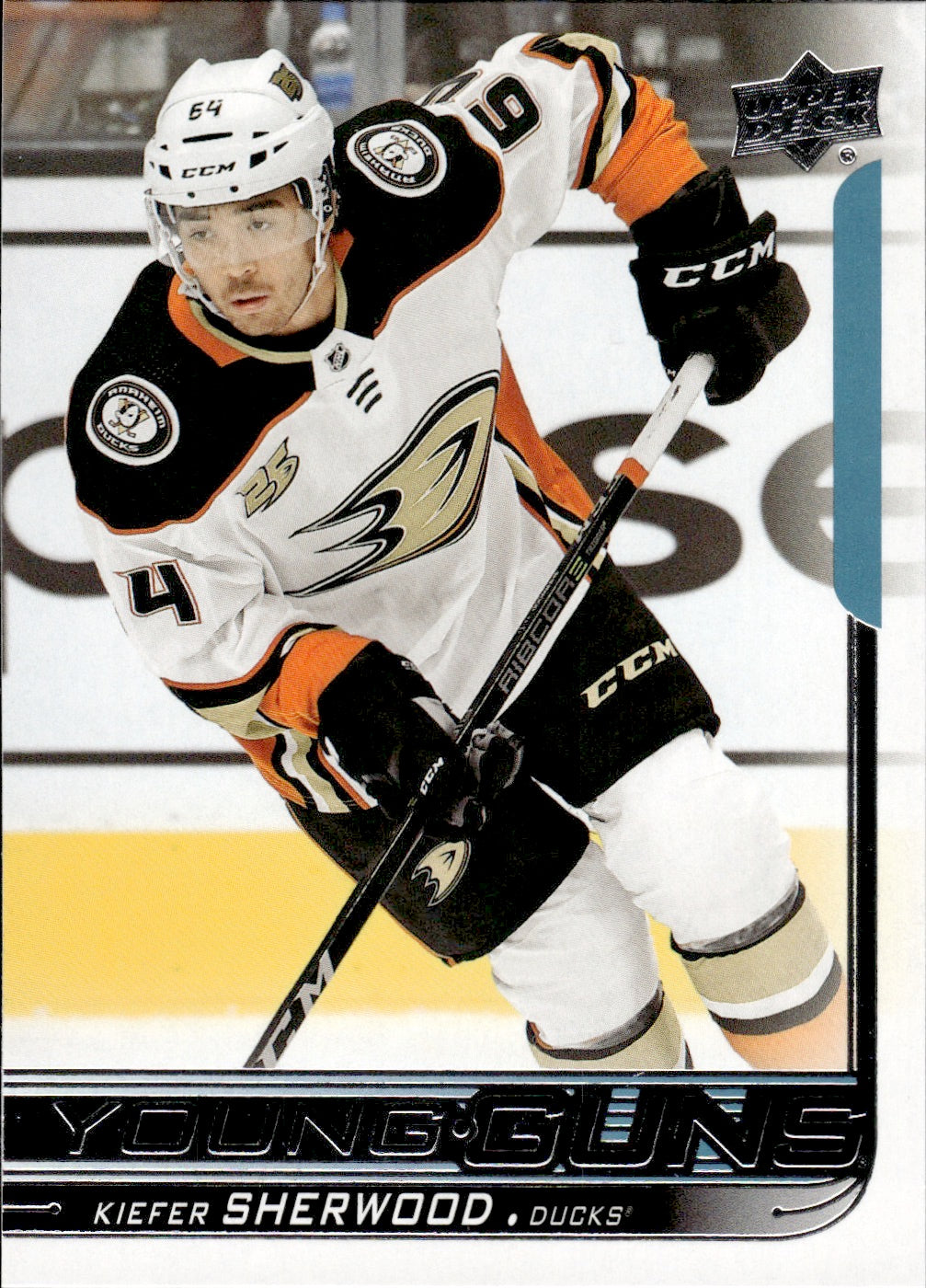 2018-19 Upper Deck Series 1 Hockey - Base - Young Guns #220 Kiefer Sherwood - Anaheim Ducks