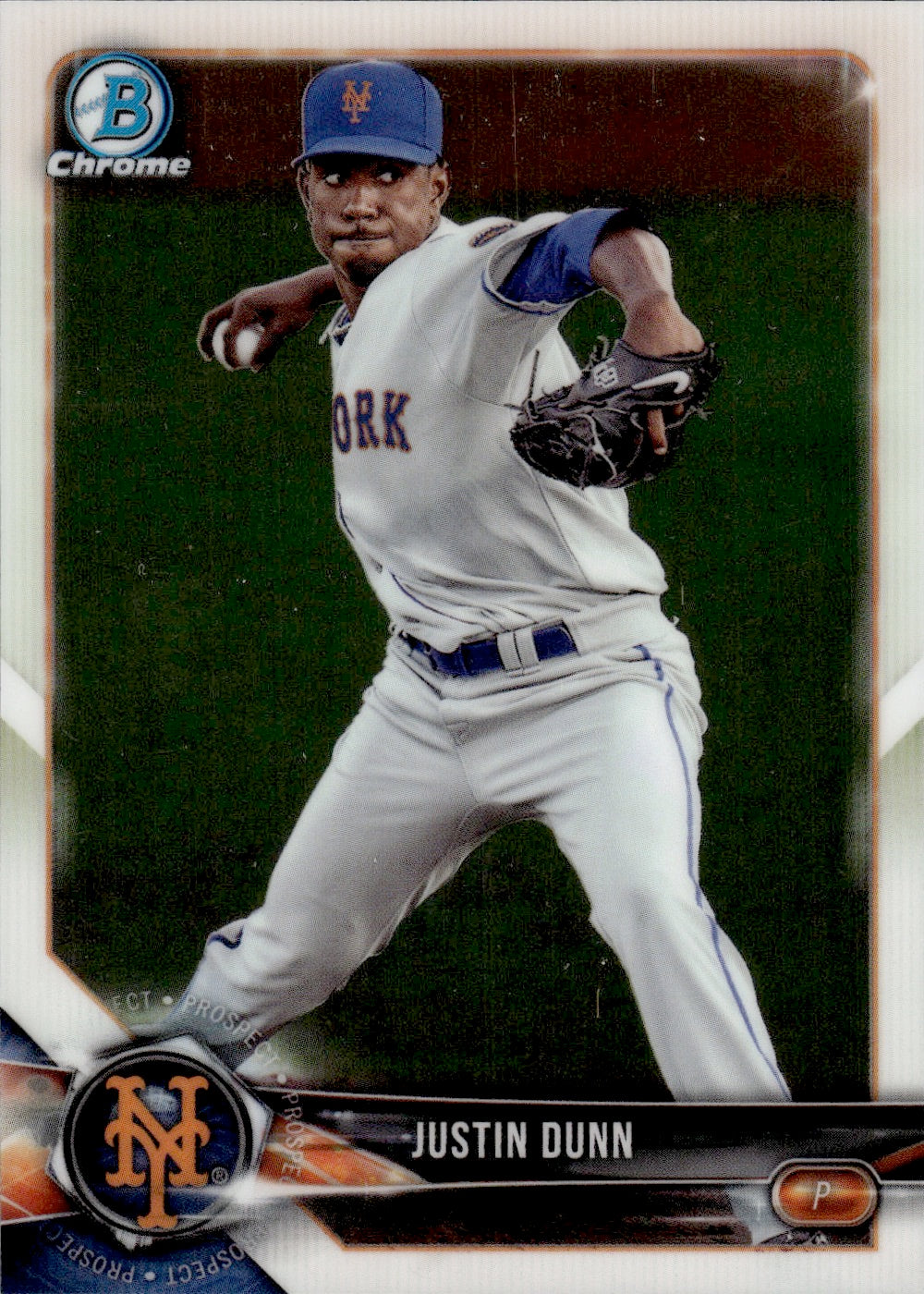 2018 Bowman Chrome Baseball #BCP-82 Justin Dunn - New York Mets