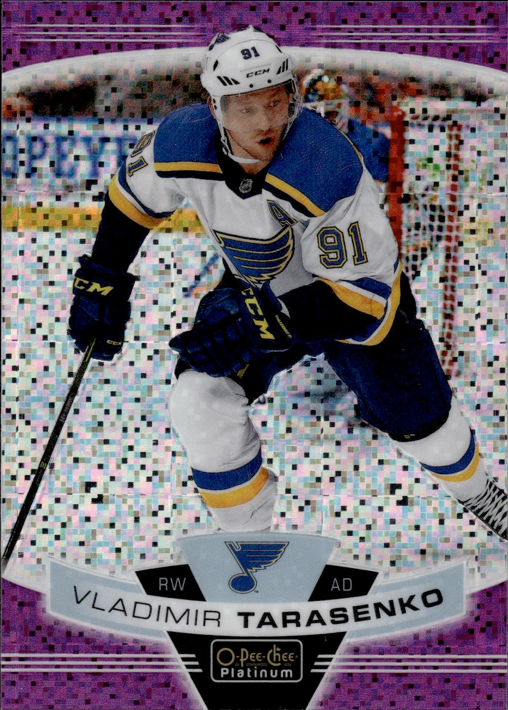 2020-21 Upper Deck O-Pee-Chee Platinum Hockey - Base - Violet Pixels /399 #141 Vladimir Tarasenko - St. Louis Blues