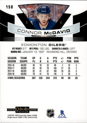 2019-20 Upper Deck O-Pee-Chee Platinum Hockey - Base #150 Connor McDavid - Edmonton Oilers