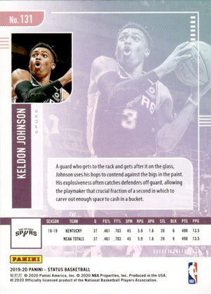 2019-20 Panini Status Basketball Tmall Base Red #131 Keldon Johnson - San Antonio Spurs