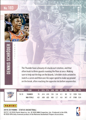 2019-20 Panini Status Basketball Tmall - Base #103 Dennis Schroder - Oklahoma City Thunder