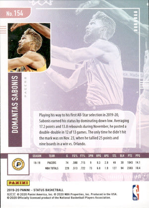 2019-20 Panini Status Basketball Tmall - Base #154 Domantas Sabonis - Indiana Pacers