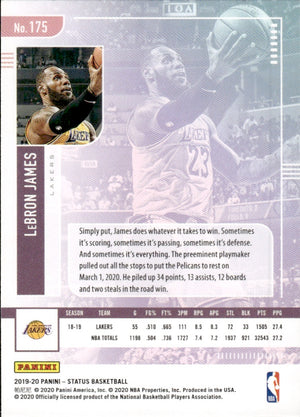 2019-20 Panini Status Basketball Tmall - Base #175 LeBron James - Los Angeles Lakers