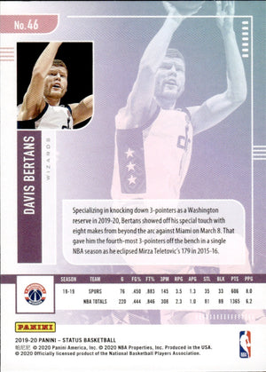 2019-20 Panini Status Basketball Tmall - Base #46 Davis Bertans - Washington Wizards