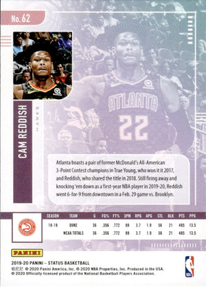 2019-20 Panini Status Basketball Tmall - Base #62 Cam Reddish - Atlanta Hawks