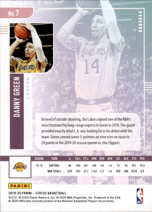 2019-20 Panini Status Basketball Tmall - Base #7 Danny Green - Los Angeles Lakers