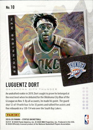 2019-20 Panini Status Basketball Tmall New Beginnings #10 Luguentz Dort - Oklahoma City Thunder