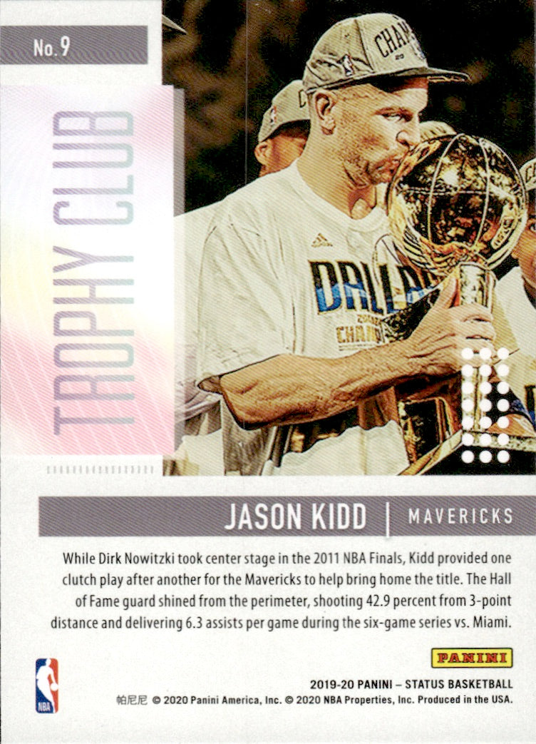 2019-20 Panini Status Basketball Tmall Trophy Club #9 Jason Kidd - Dallas Mavericks