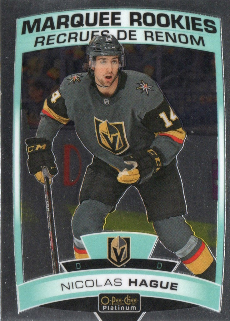 2019-20 Upper Deck O-Pee-Chee Platinum Hockey - Base - Marquee Rookies #192 Nicolas Hague - Vegas Golden Knights