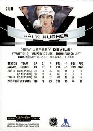 2019-20 Upper Deck O-Pee-Chee Platinum Hockey - Base - Marquee Rookies #200 Jack Hughes - New Jersey Devils