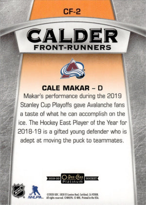 2019-20 Upper Deck O-Pee-Chee Platinum Hockey - Calder Front Runners  #CF-2 Cale Makar - Colorado Avalanche