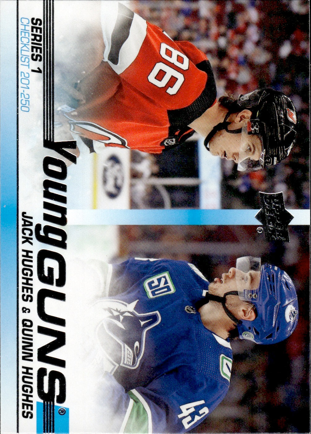 2019-20 Upper Deck Series 1 Hockey Young Guns #250 Jack Hughes/Quinn Hughes - CL 201-250