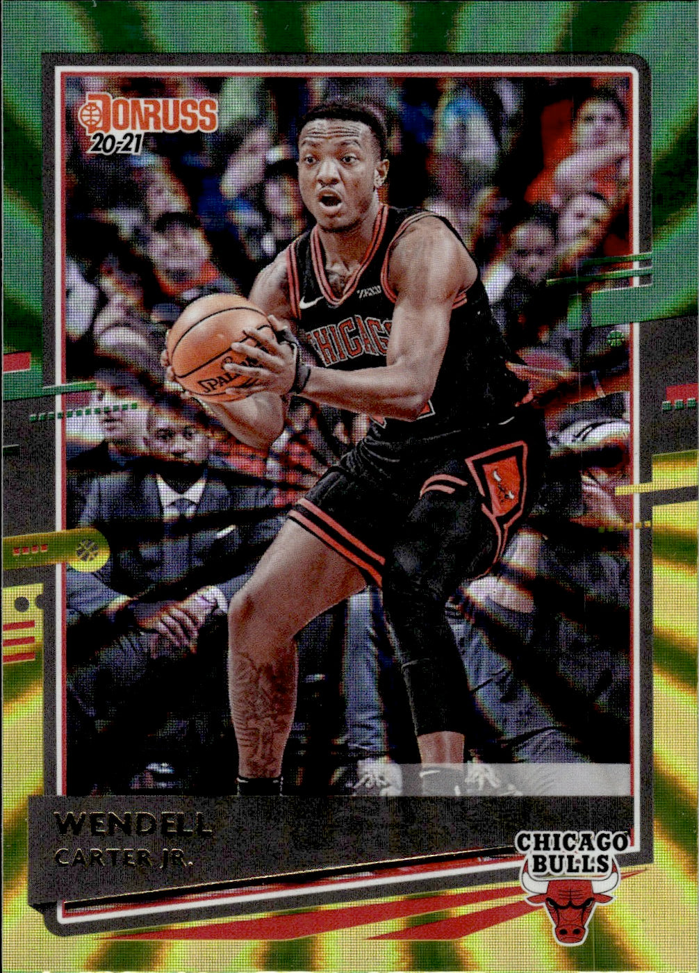 2020-21 Panini Donruss Optic Basketball - Base - Green And Yellow Laser #183 Wendell Carter Jr. - Chicago Bulls