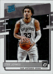 2020-21 Panini Donruss Optic Basketball - Base - Rated Rookie #188 Tre Jones - San Antonio Spurs