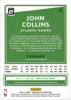 2020-21 Panini Donruss Optic Basketball - Base #139 John Collins - Atlanta Hawks