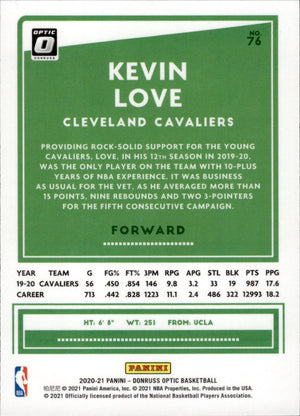 2020-21 Panini Donruss Optic Basketball - Base #76 Kevin Love - Cleveland Cavaliers