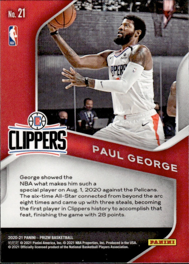 2020-21 Panini Prizm Basketball - Dominance #21 Paul George - Los Angeles Clippers