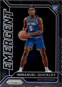 2020-21 Panini Prizm Basketball Emergent #8 Immanuel Quickley - New York Knicks