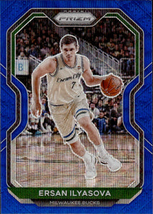 2020-21 Panini Prizm Basketball Prizm Blue Wave #40 Ersan Ilyasova - Milwaukee Bucks