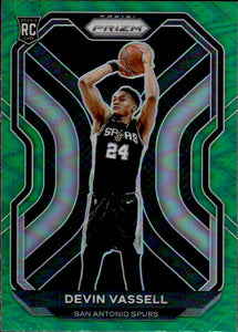 2020-21 Panini Prizm Basketball Prizm Green #252 Devin Vassell - San Antonio Spurs